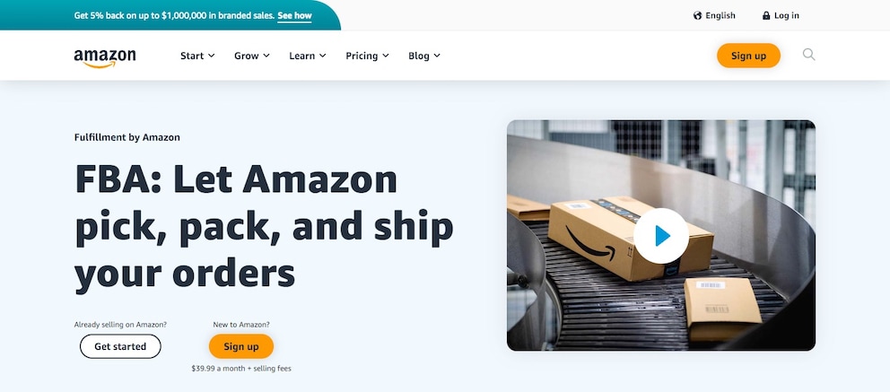 Pagina oficiala Amazon FBA